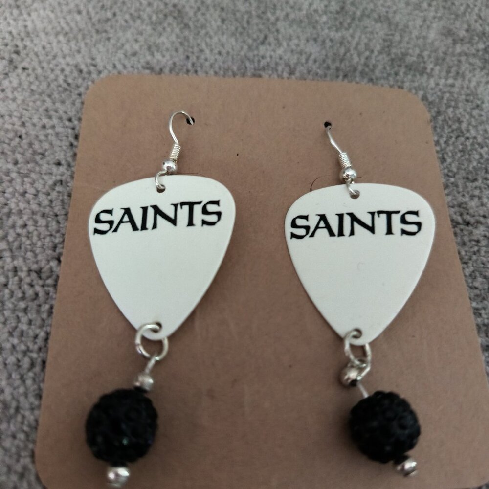 Women's NEW ORLEANS SAINTS GUITAR PICK EARRINGS